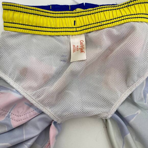 Cat & Jack Swim Trunks Blue Yellow Floral Aloha Boys Toddler Sz XS 4-5 - Picture 8 of 8